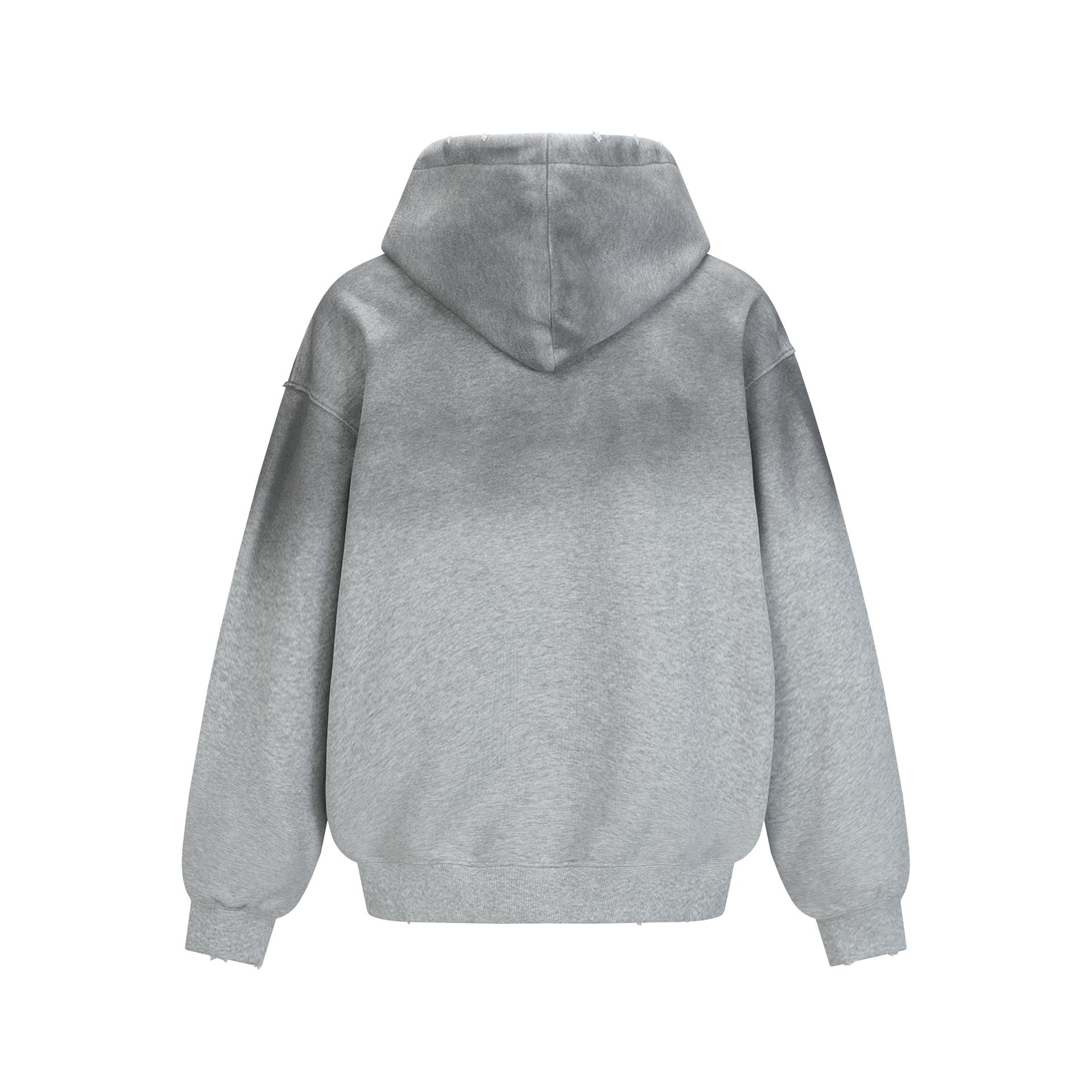 Ombre Typography Stitched Hoodie