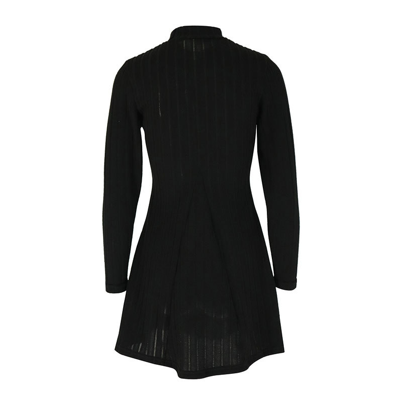Ladies U-Neck Fitted Barred Dress