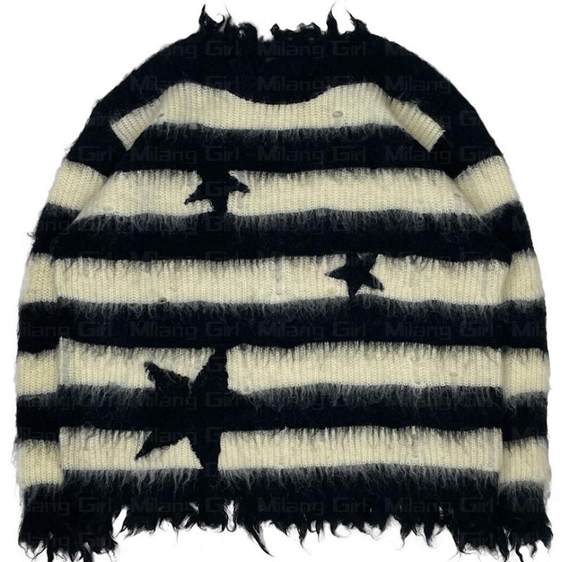 Oversized Viscose Space Print Sweater