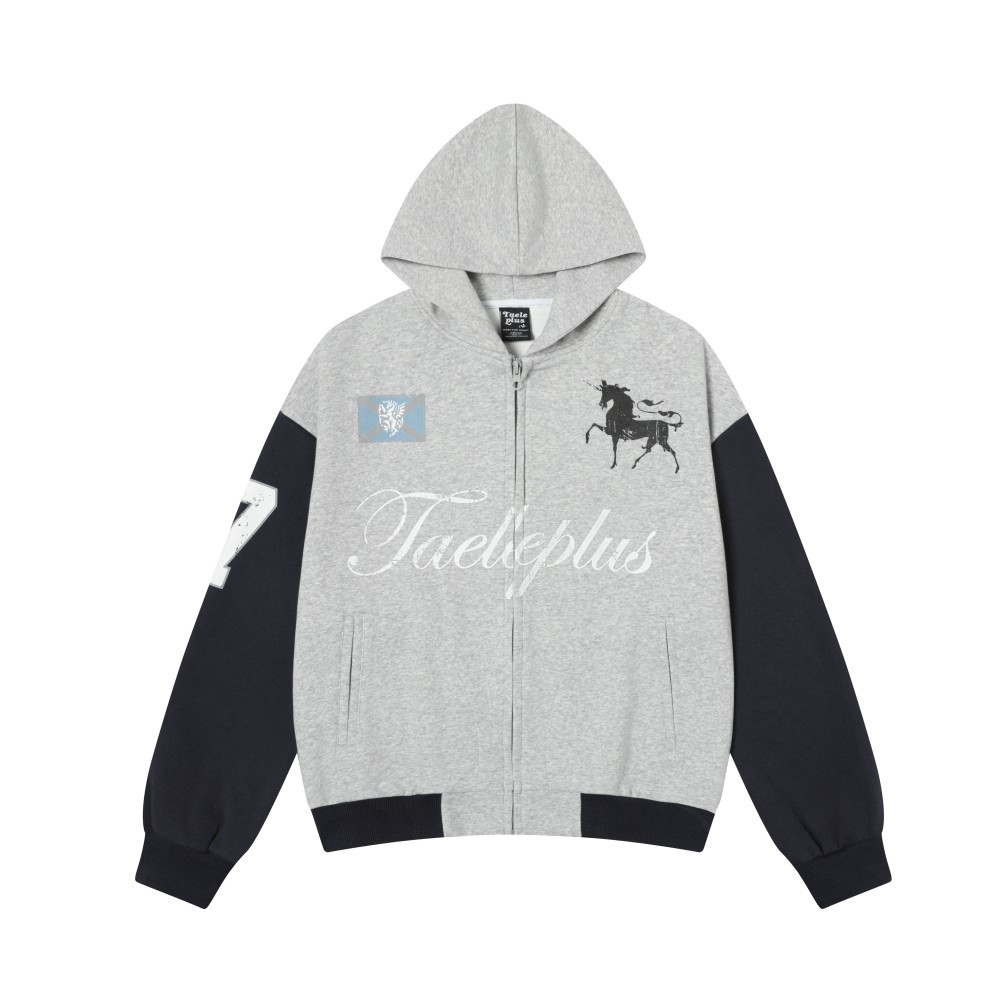 American Trend Loose Fit Washed Graphic Cardigan