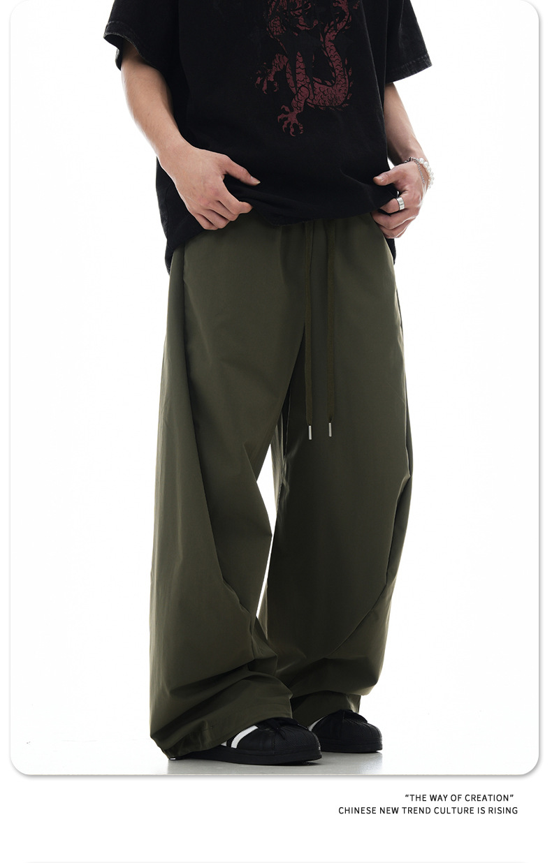 Work Pants for Men and Women Loose Quick-Dry Straight Leg Cargo Trousers