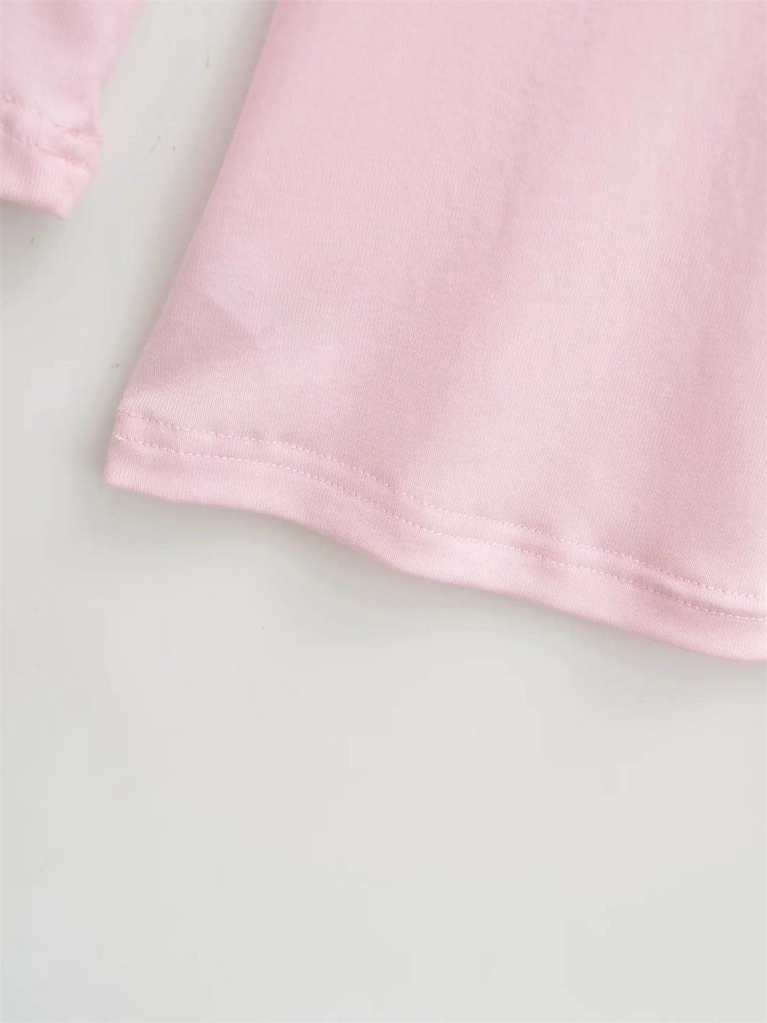 Ladies Streetwear Plain Stretch Elbow-Length Plunge Layering Tee