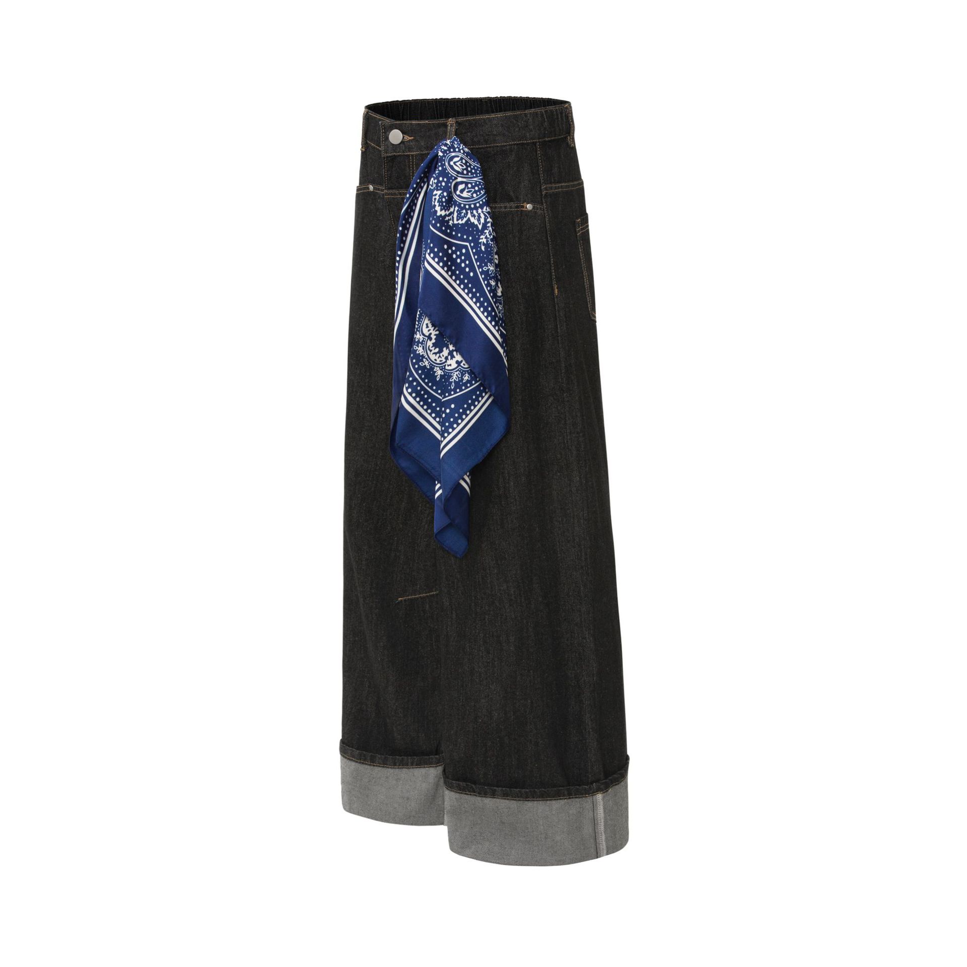 Street Style Vintage Raw Denim Deconstructed Design Men's Loose Wide-Leg Jeans