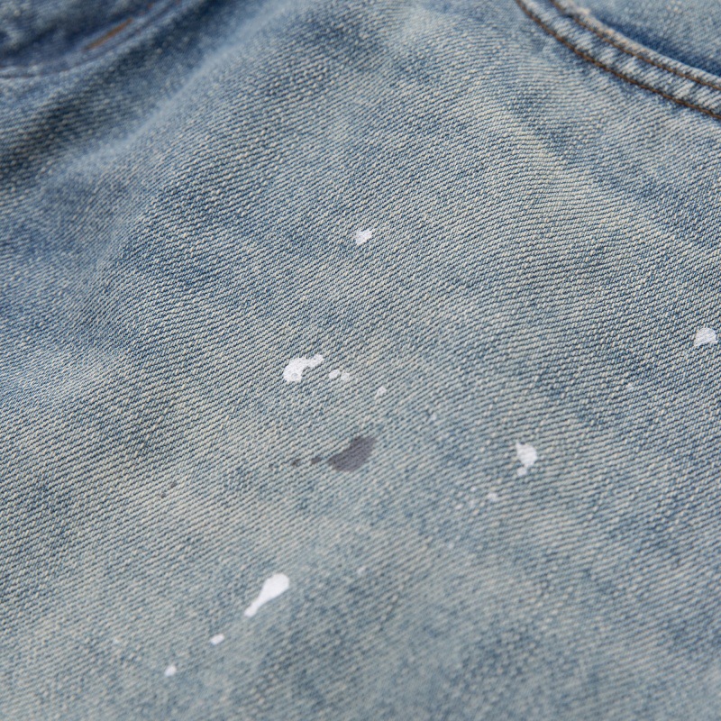 Splatter Paint Graffiti Loose Casual Washed Distressed Jeans