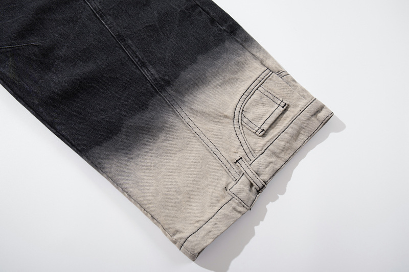 Street Style Retro Deconstructed Patchwork Designer Jeans, High-Quality Unique Design Knife-Style Pants