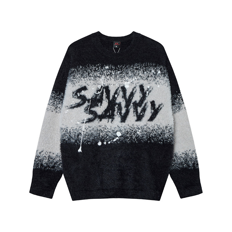 Oversized Jacquard Long Sleeve Sweater
