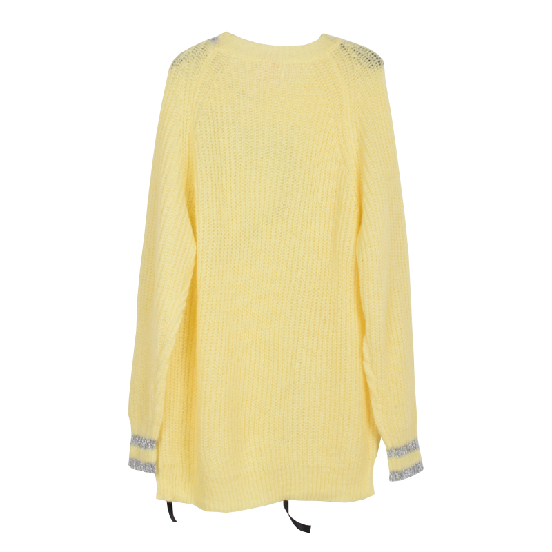 Women's Oversized Plain Crew Collar Balloon Sweater