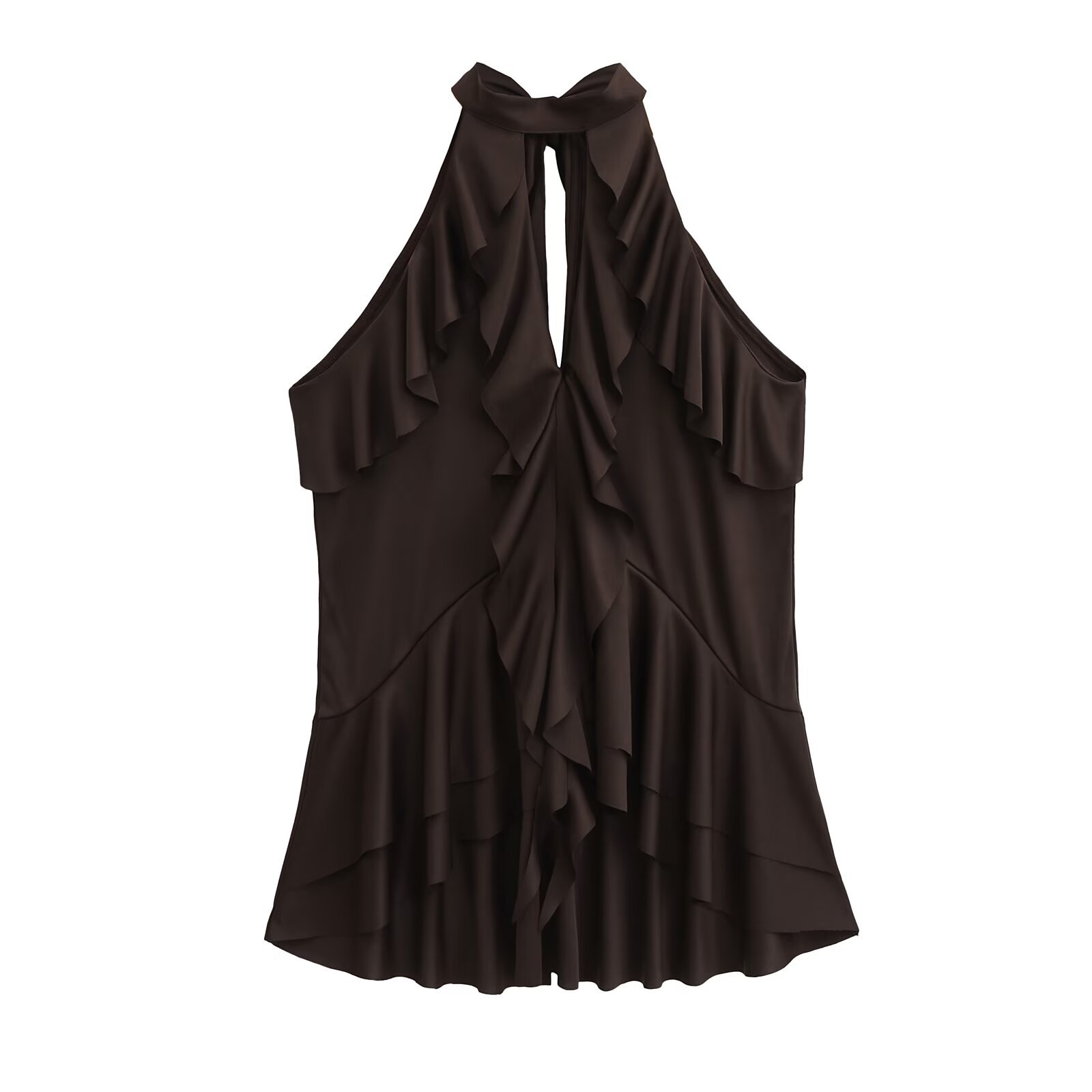 Modern Layered Solid Color Cowl Cami