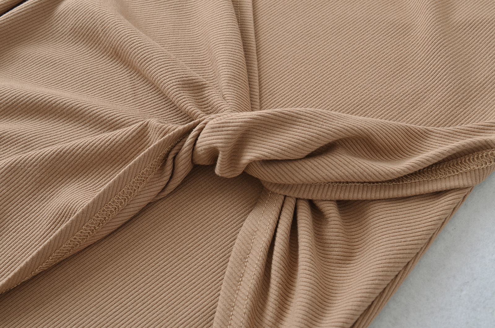 Elastic Waist Knot Design Sweetheart Knit Strap Long Dress