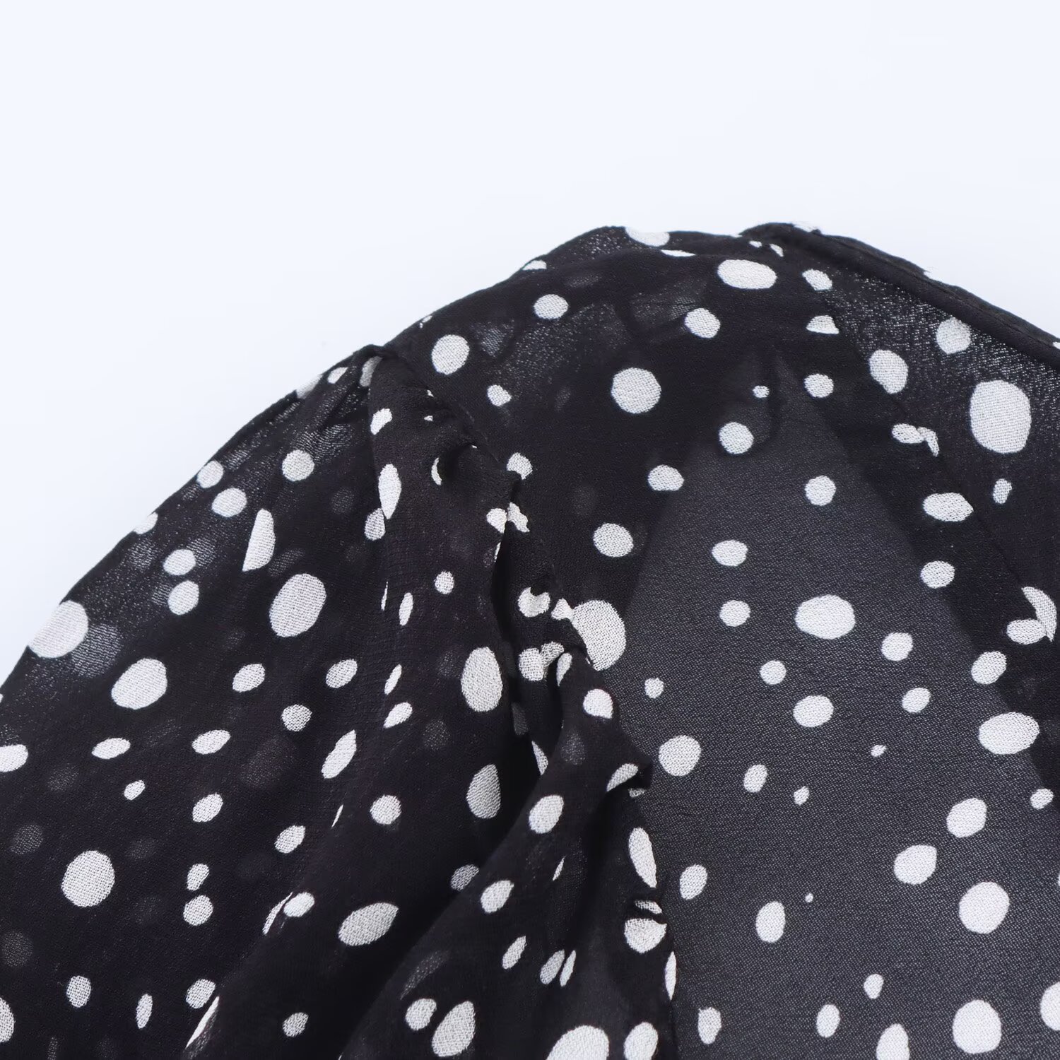 Women's Clothing Trumpet Sleeve Ruffle Polka Dot Short Skirt