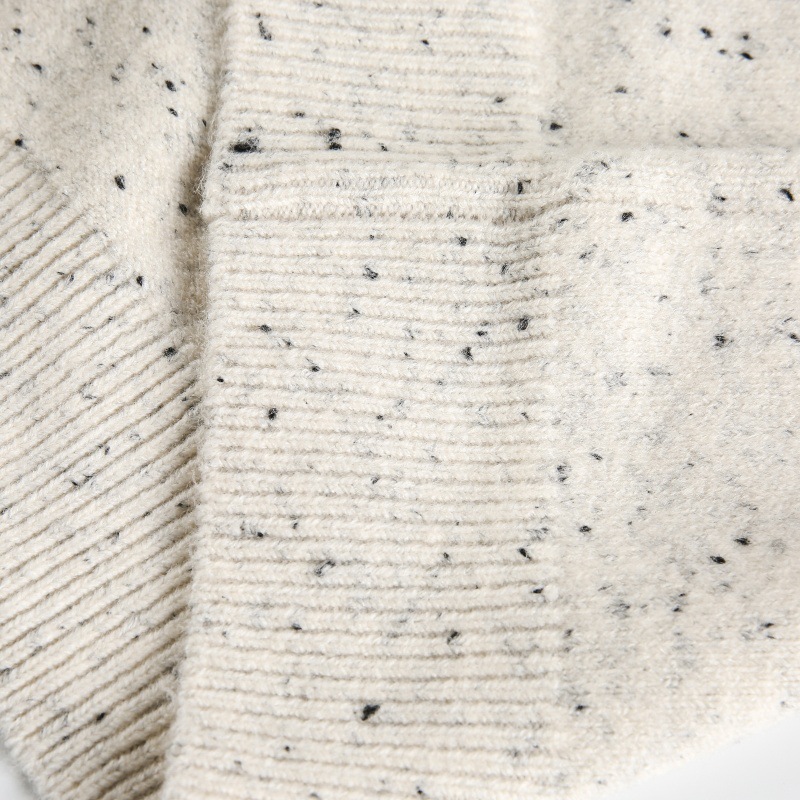 Oversized Japanese Workwear Polyester Clasp Neck Sweater