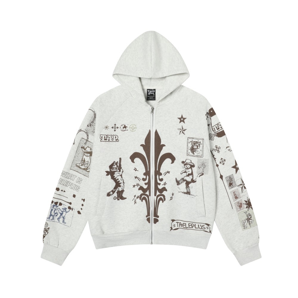American Oversized Long Sleeve Spray Art Cardigan