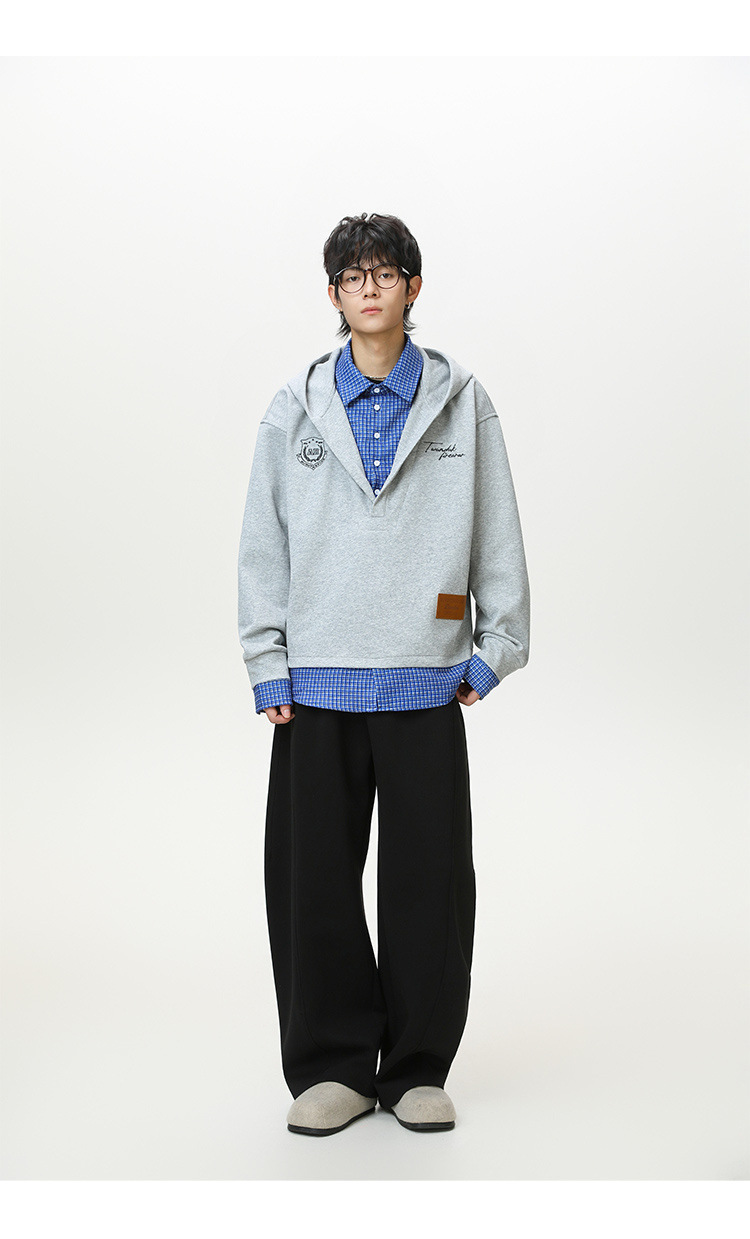 American Trend Cotton Layered Hood Sweatshirt