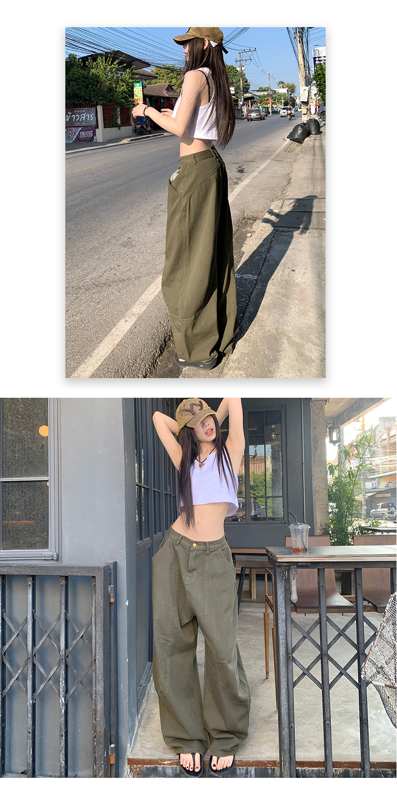 Niche Curved Knife Jeans Women Versatile Wide Leg Casual Pants Unisex Oversized Banana Trousers