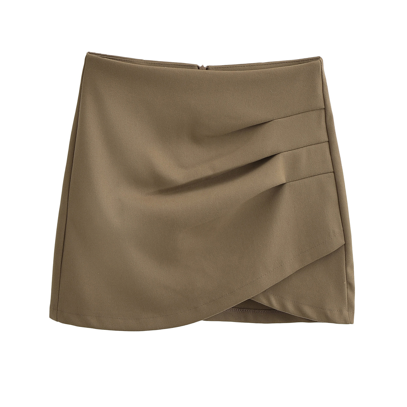 Asymmetrical Unprinted Cotton Blend Streetwear Skirt