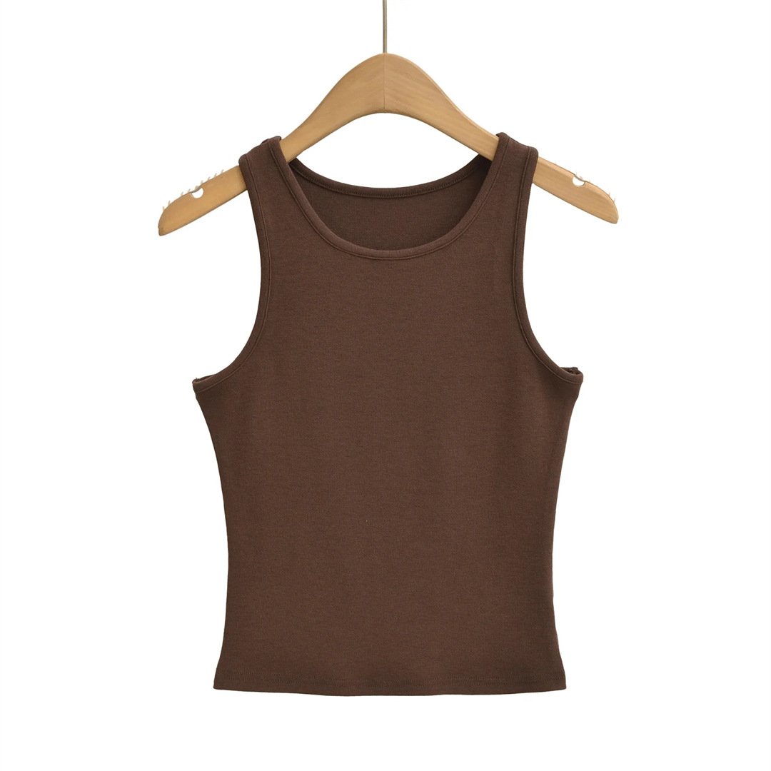 Vintage Cocoa Camisole and Cropped Cardigan Ensemble