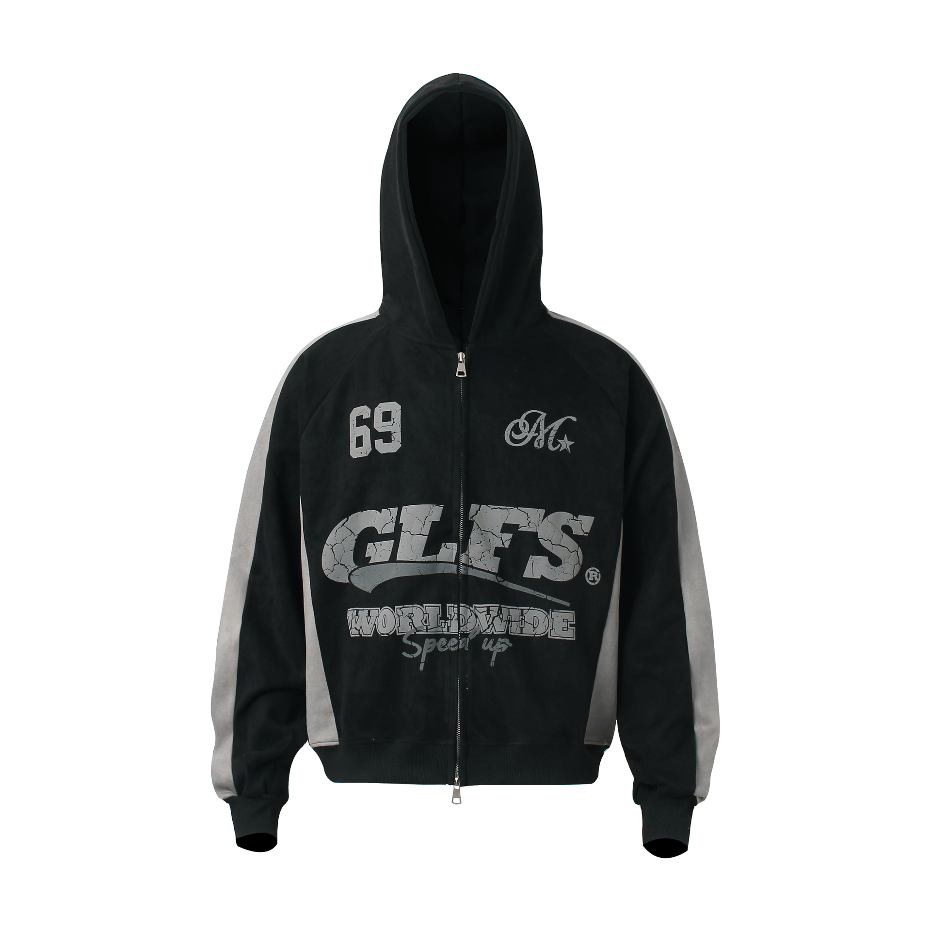 Men Streetwear Long Sleeve Zipper Hoodie