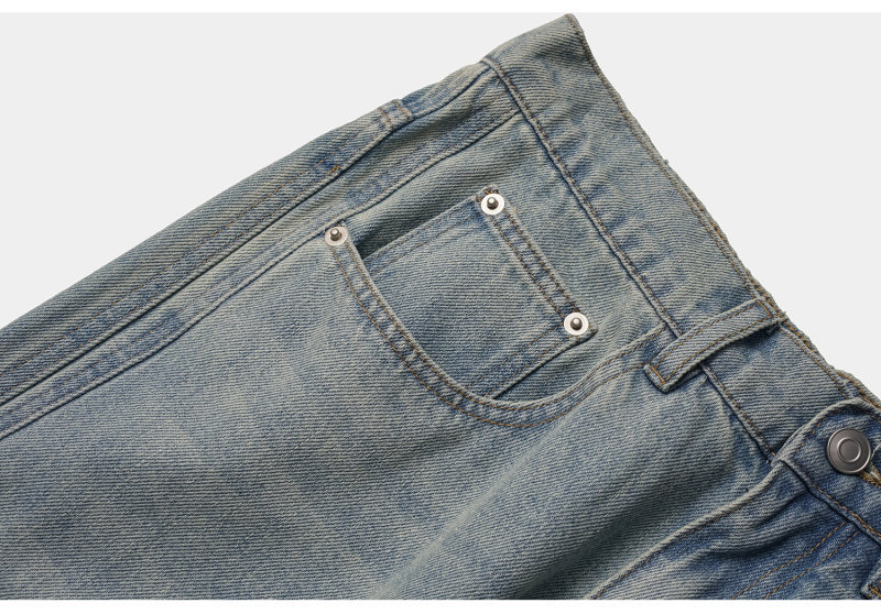 Relaxed Straight Leg Wide Leg Jeans Men Casual Pants