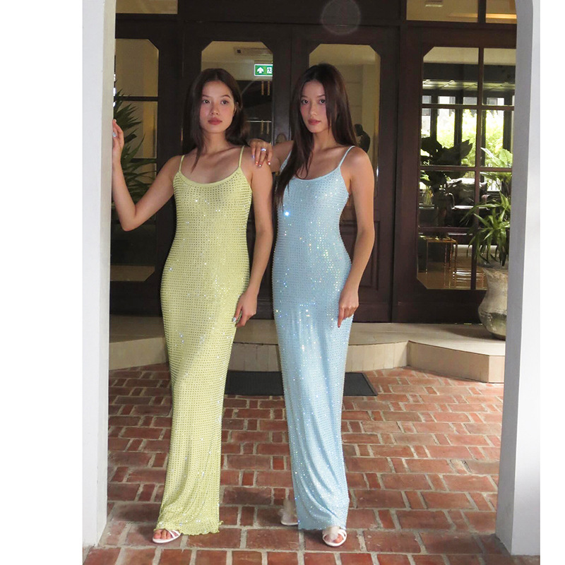 High Waist V-Neck Sleeveless Maxi Dress