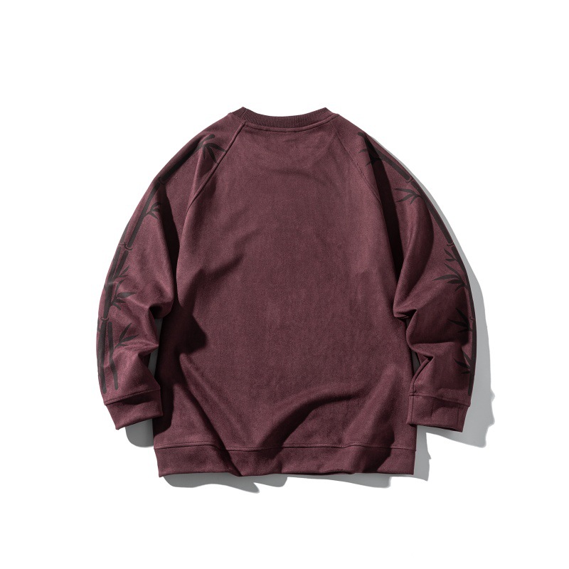 Relaxed Round Neck Botanical Design Sweatshirt