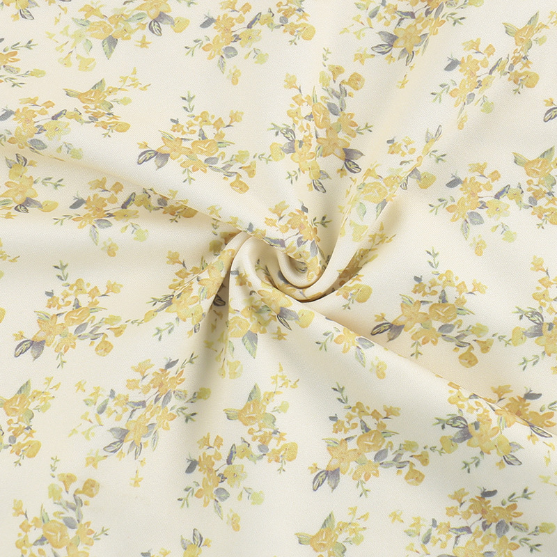 A-Line High Waist Short-Sleeve V Neck Botanical Dress