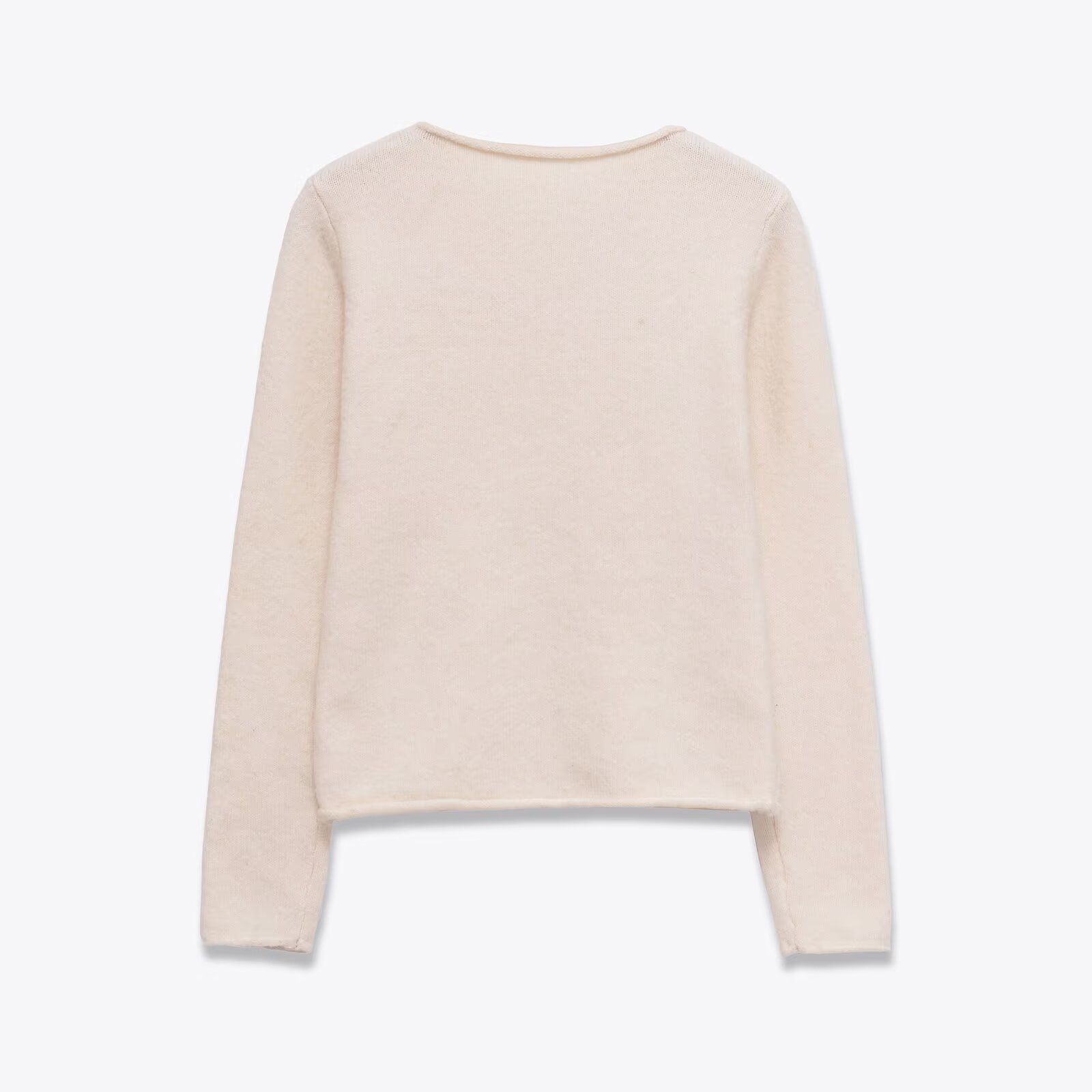 Classic Fit Solid Color Long Sleeve Polyester Sweater