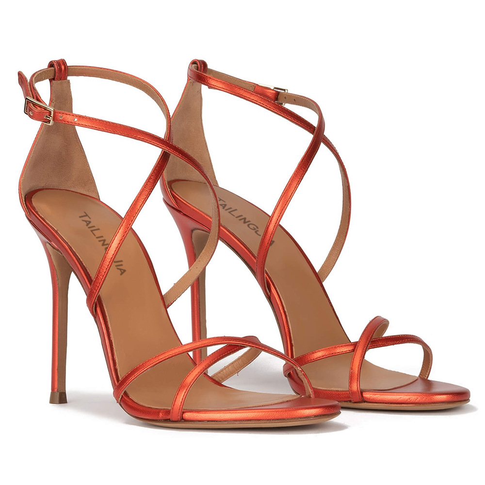 Summer Europe and America Large Round Head Strap Womens High Heel Sandals