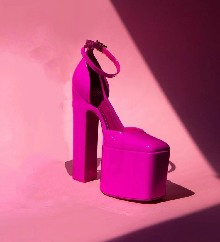 Processing time:5-7 days after placing orders Spring and Summer Women's Thick Sole Square Toe High Heels Fashion Model Show Party Party Wedding Large Women's Shoes
