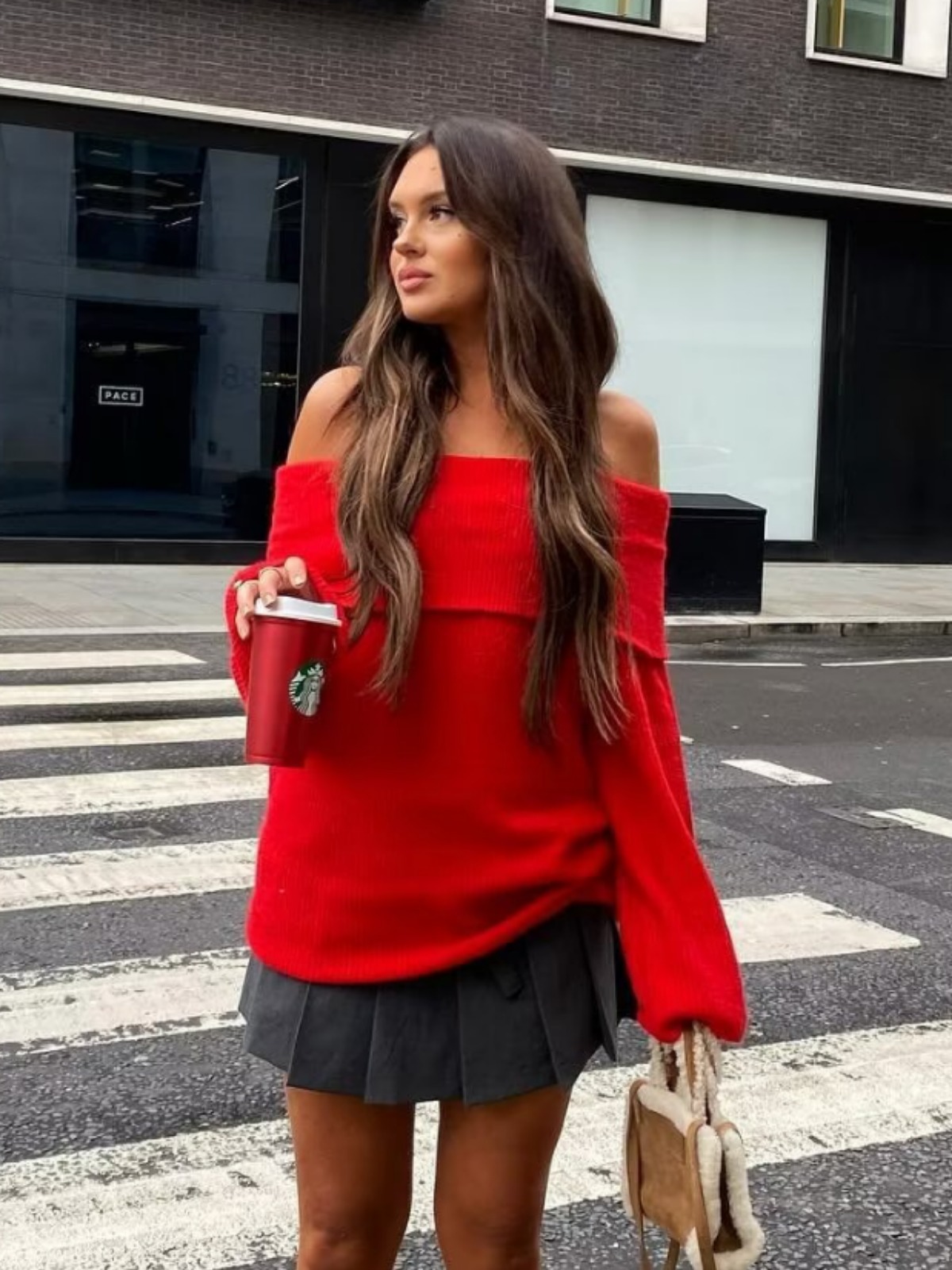 Women's autumn and winter clothing one neck off shoulder sexy slim fit solid color pullover sweater