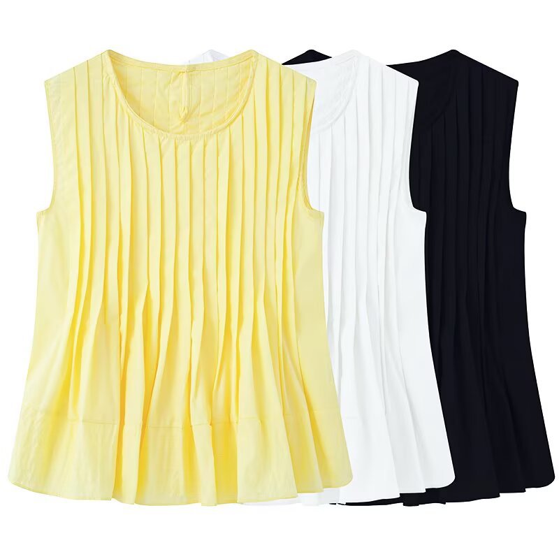 Solid Pin-Tuck Tank Top