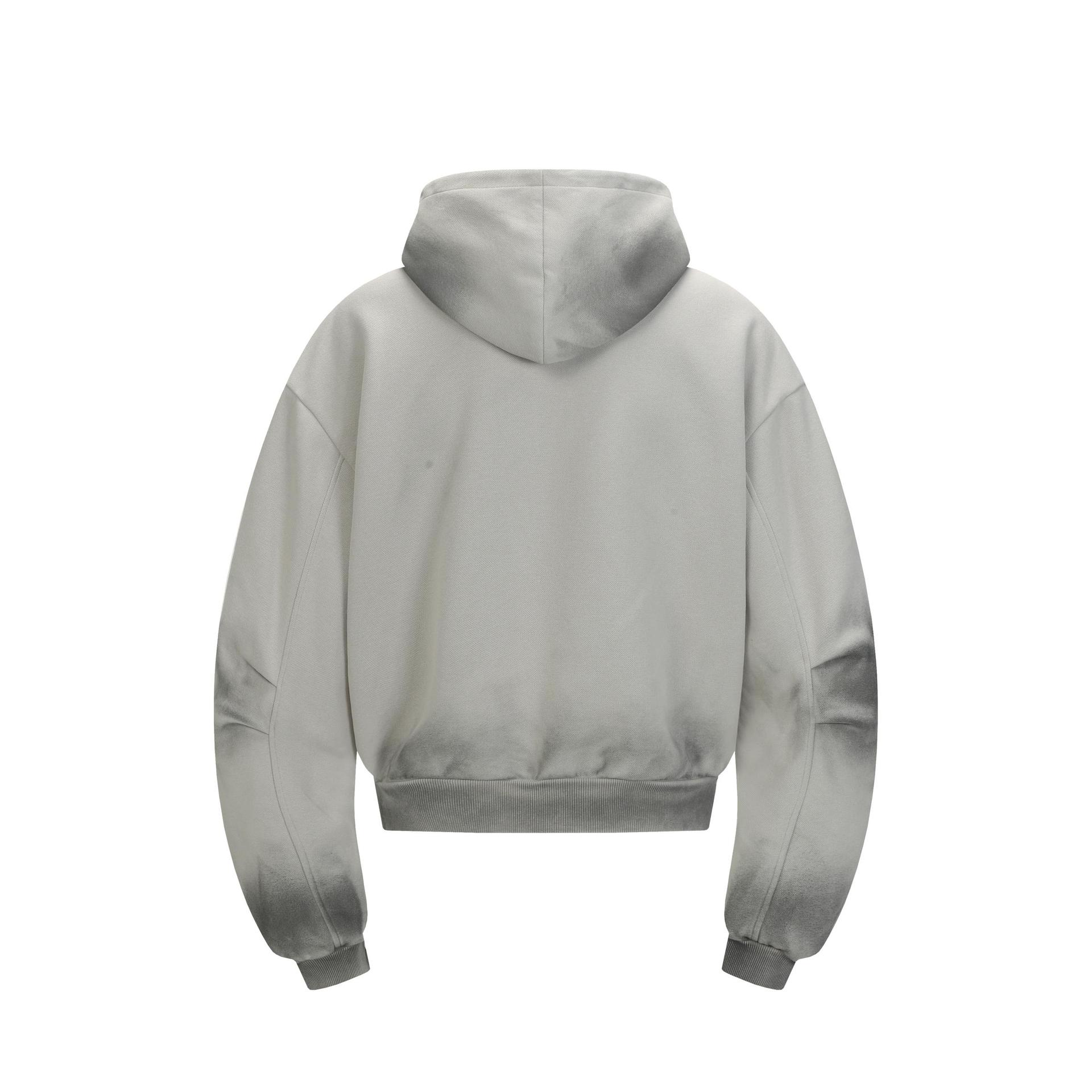 Vintage Workwear Slit Hem Zipper Hoodie