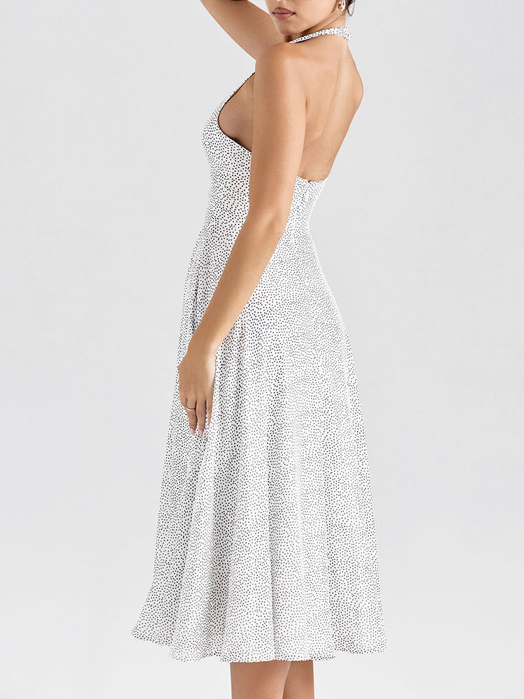 Sleeveless Bodycon Plunge Tie Back Dress