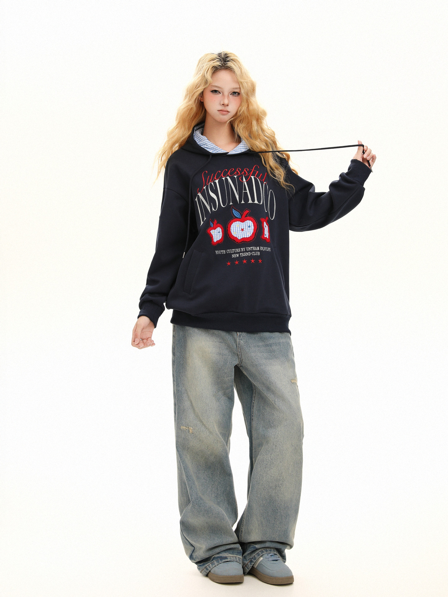 Unisex Cotton Applique Hoody