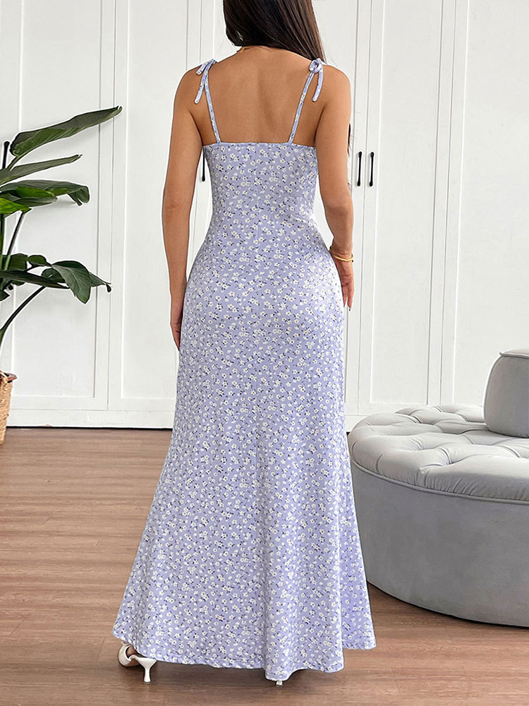 Ladies Slim Tube Long Flower Dress