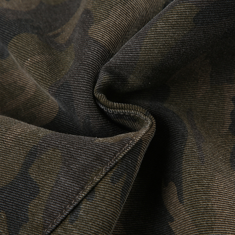 Make old camouflage workwear jeans