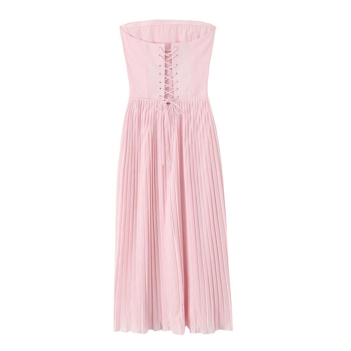Solid One-Shoulder Sleeveless High-Waist Midi Dress