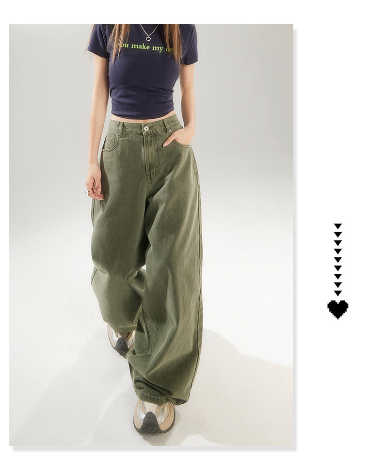 Straight Leg Wide-Leg Denim Pants for Women and Men Loose Fit