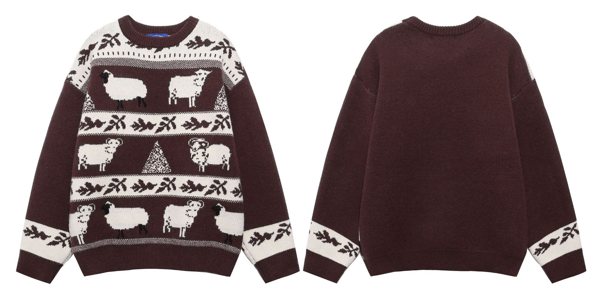 Japanese Vintage Loose Fit Acrylic Jacquard Sweater