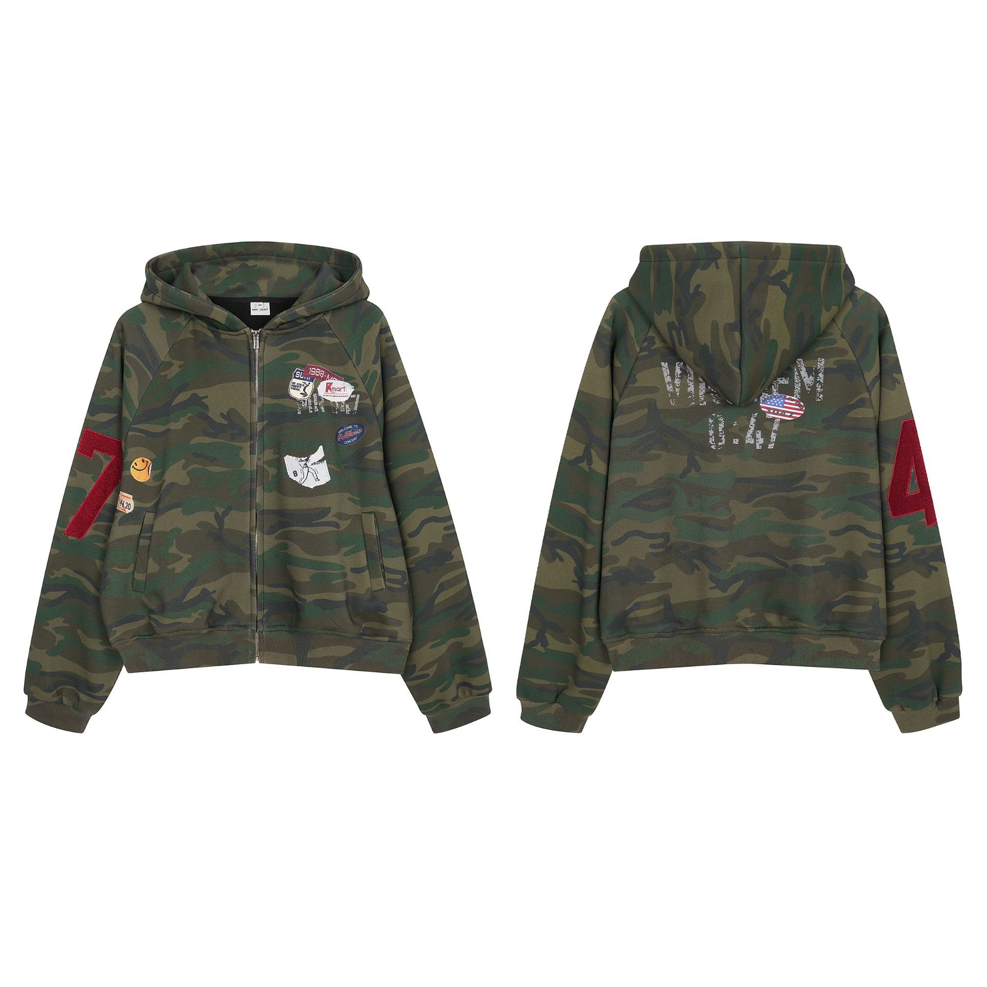 Urban Camo Oversized Cotton Blend Hoodie