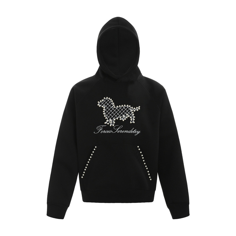 Oversized Cotton Blend Letter Print Hoodie