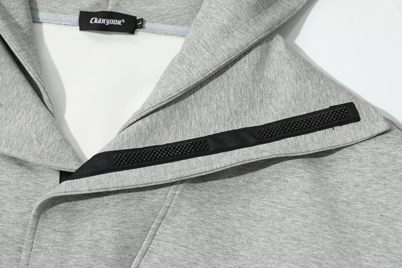 Oversized Urban Plain Long Sleeve Hook-and-Loop Collar Hoody