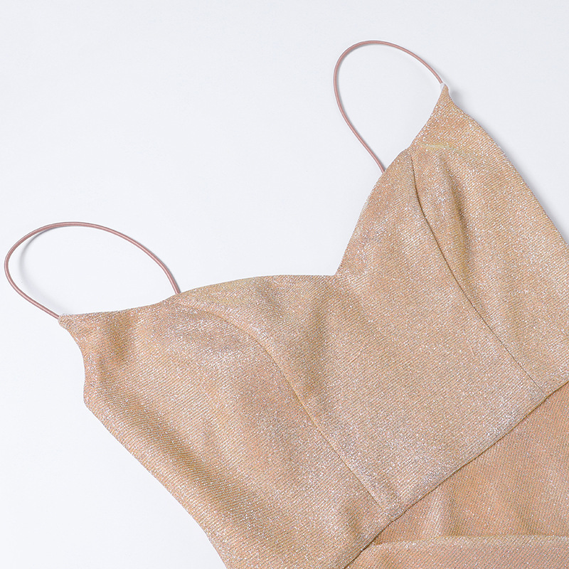 Rose Patent V-Neck Pinafore Midi Split Skirt