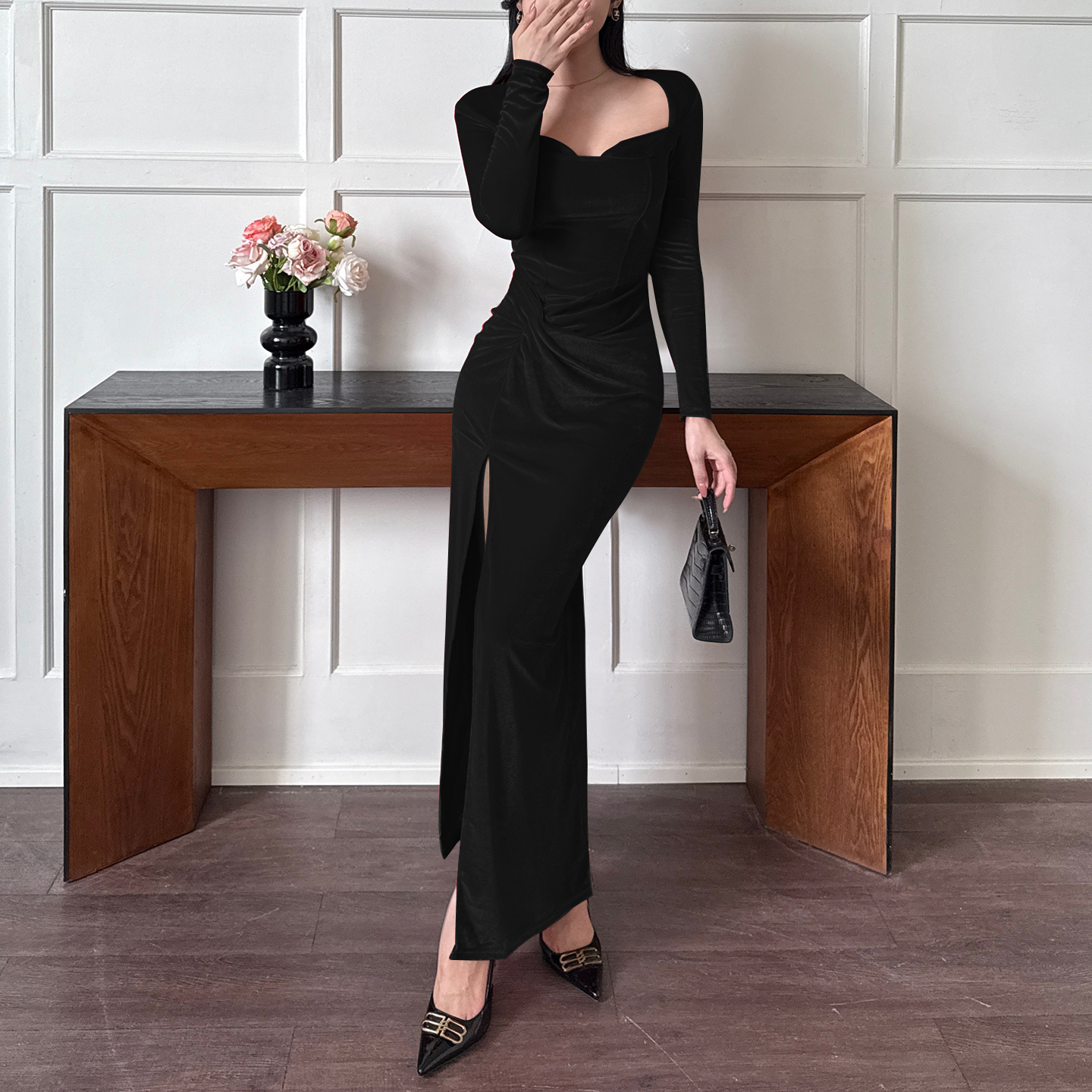 Bodycon Maxi Dress with Side Split