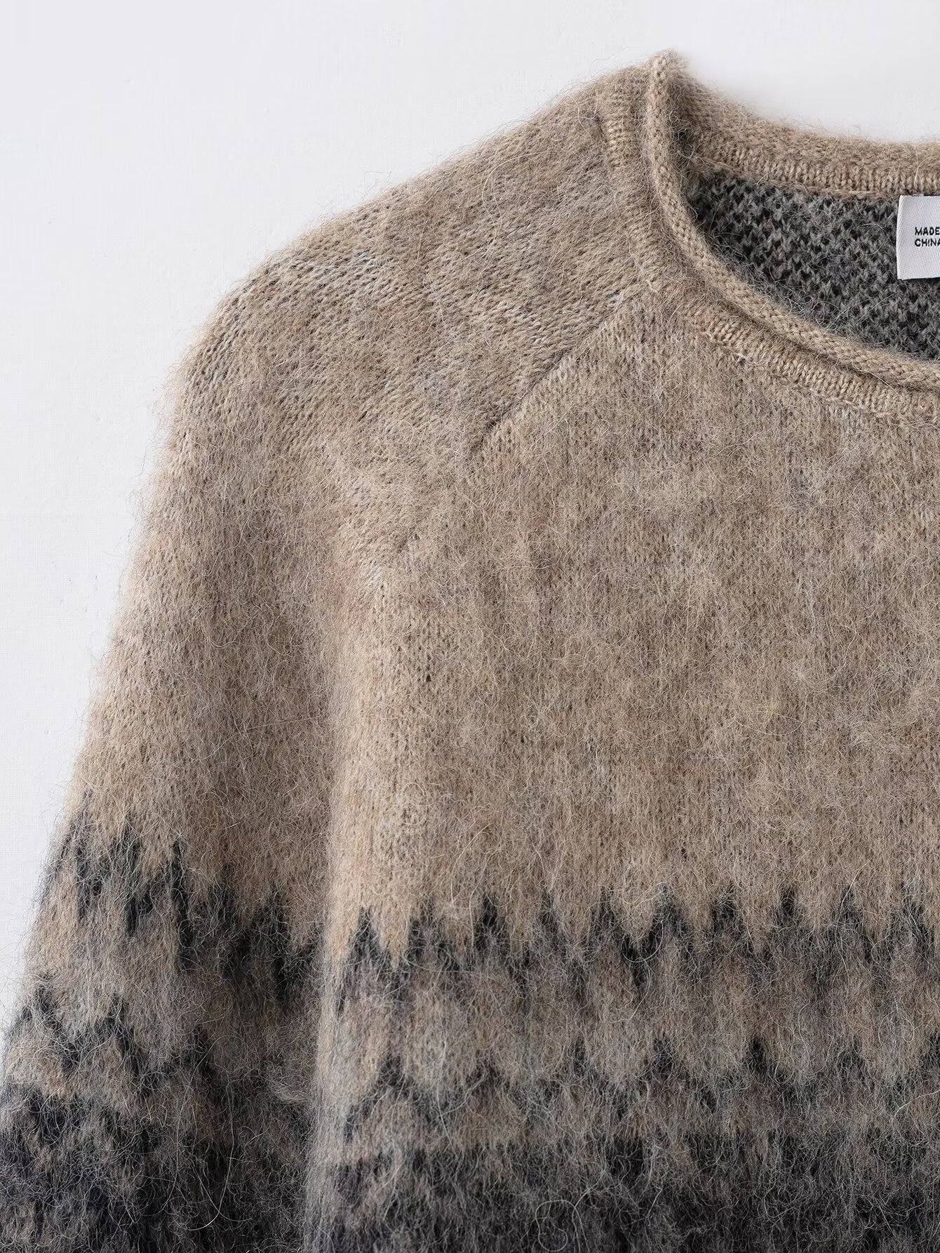 Jacquard Knitted Shirt with Brushing Effect