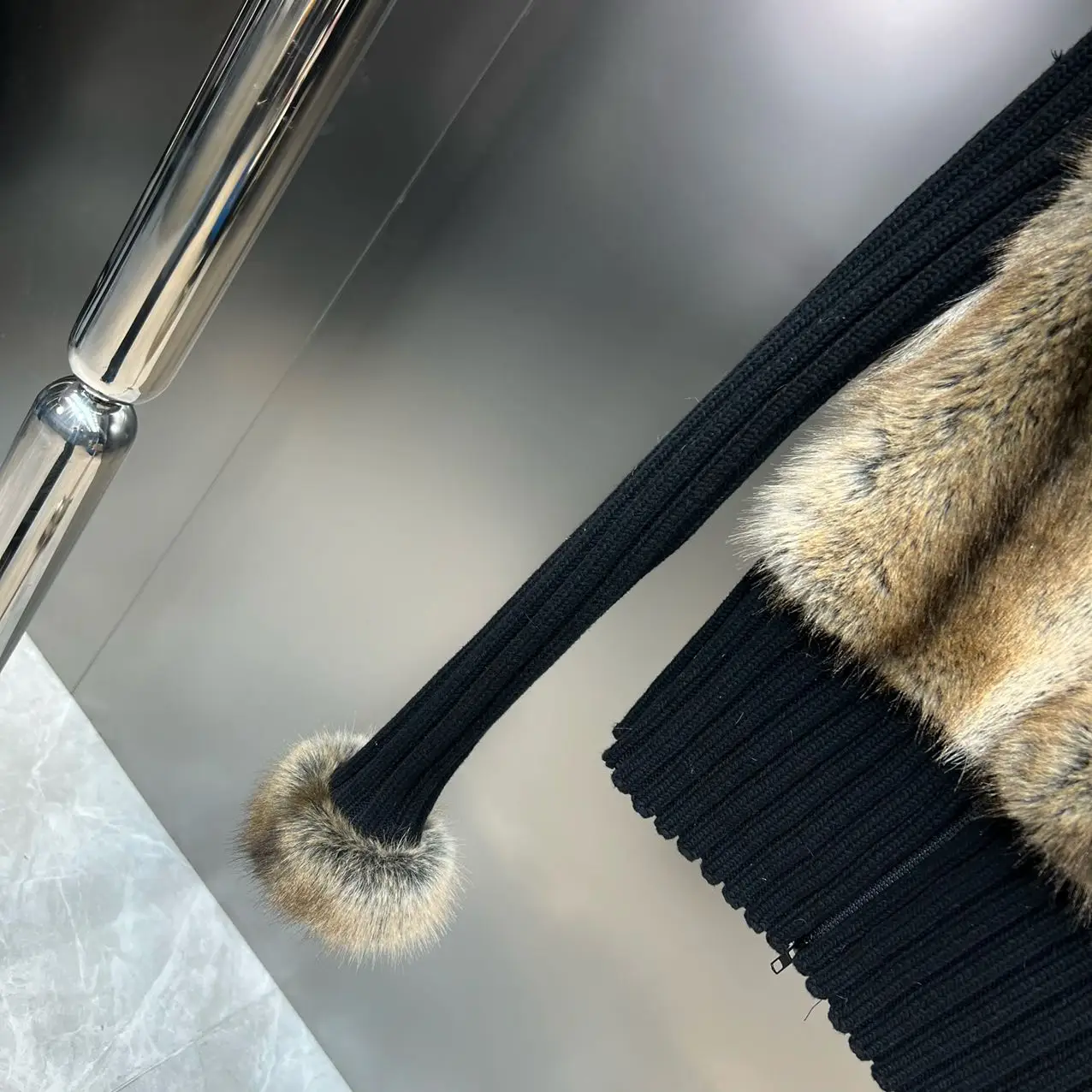 Faux Fur Paneled Zip Cardigan