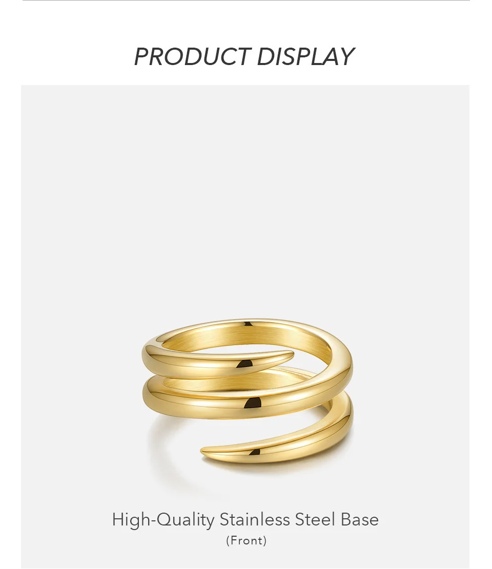 Spiral Line Rings For Women Gold Color Simple Ring Fashion Jewelry Stainless Steel Party