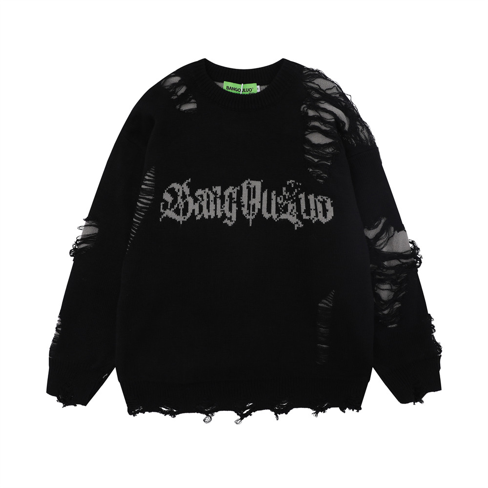 Streetwear Oversized Jacquard Sweater