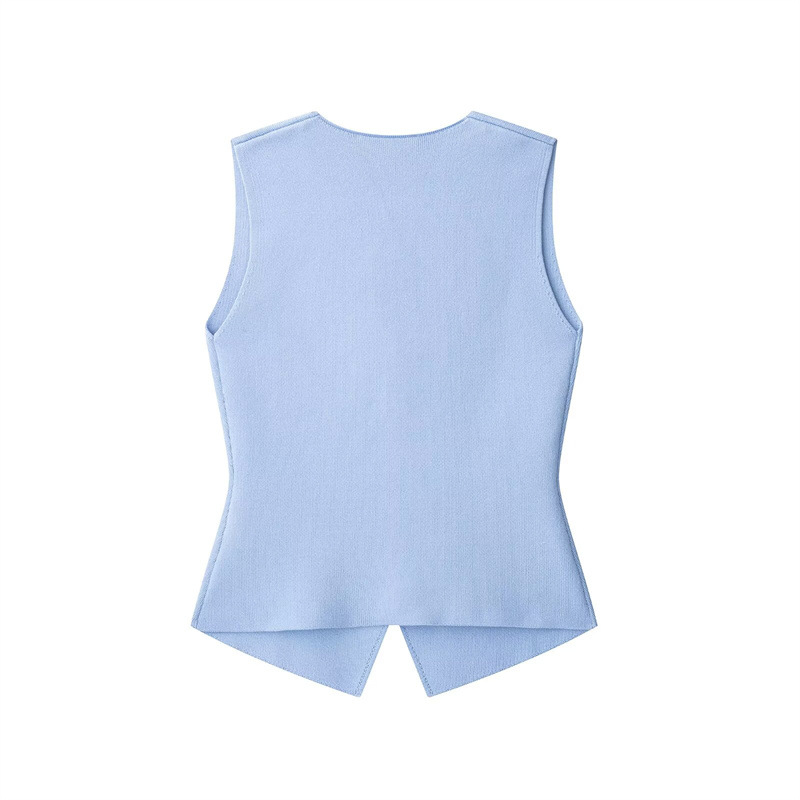 Ladies Button Front V-Cut Vest