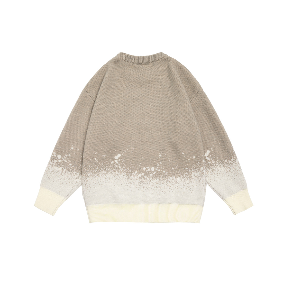 Japanese Workwear Two-Tone Oversized Long Sleeve Crew Sweater