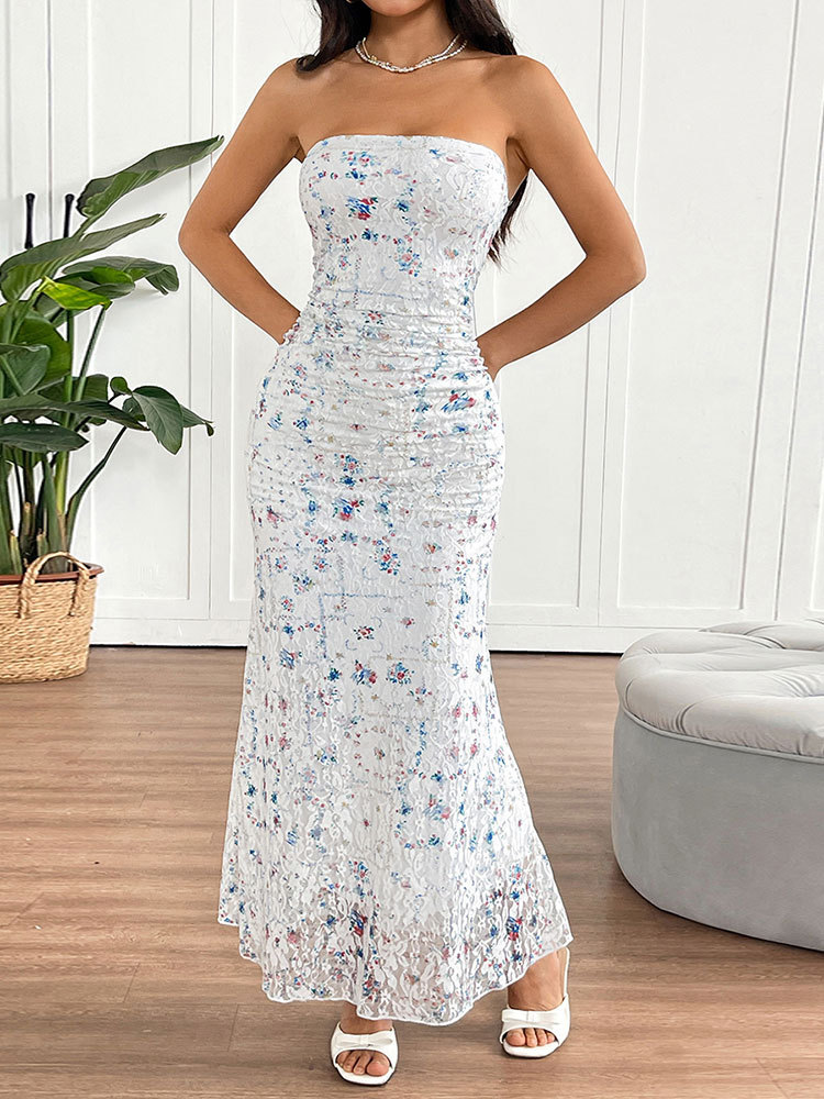 Spotted Bandeau Bodycon Dress